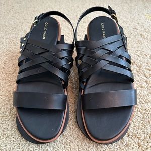 Cole Haan Francie Multi-Strap Flat Leather Sandals